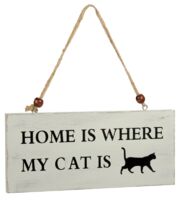 Wooden Sign - Home Is Where My Cat Is