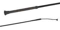 Fleck Economy Dressage Whip with Rubber Handle - Black