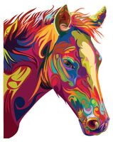 Vinyl Decal - Colourful Horse Head