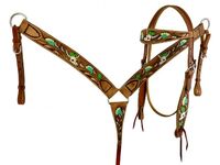 SM Painted Skull/Cactus Headstall & BC