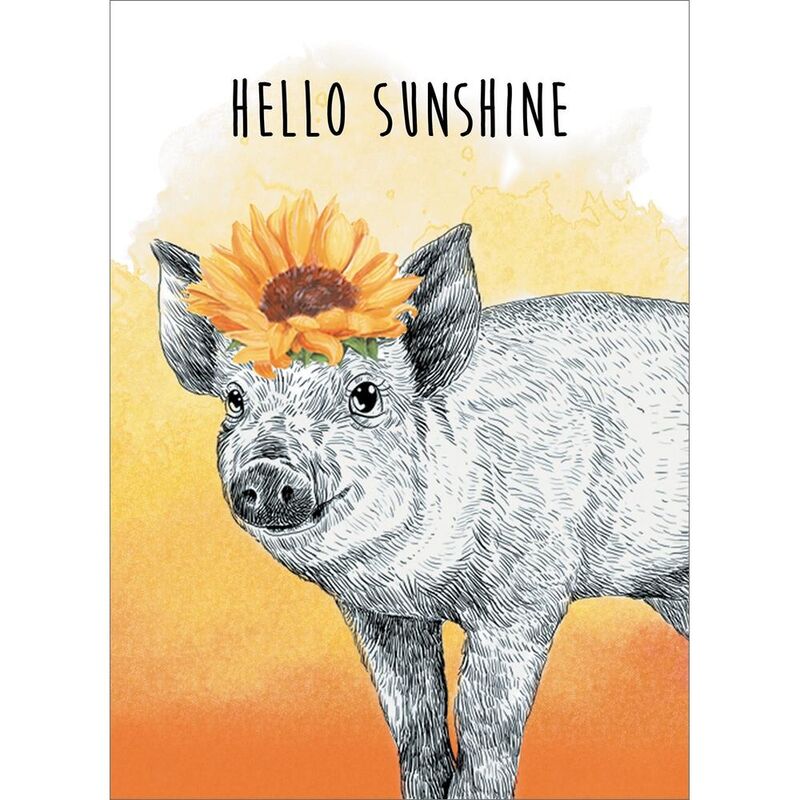 Greeting Card - Boho Pig