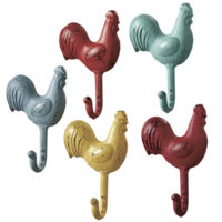 Rooster Wall Hooks - Set of 5