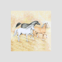 Greeting Card - Three Horses Walking