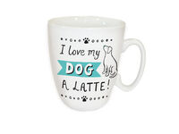 Curved Mug - I Love my Dog A Latte