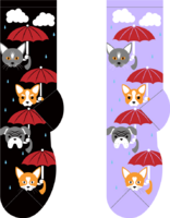 Foozys Ladies Socks - Raining Cats & Dogs