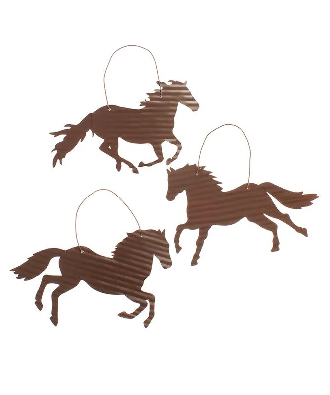 Corrugated Horse Ornaments - Set of 3