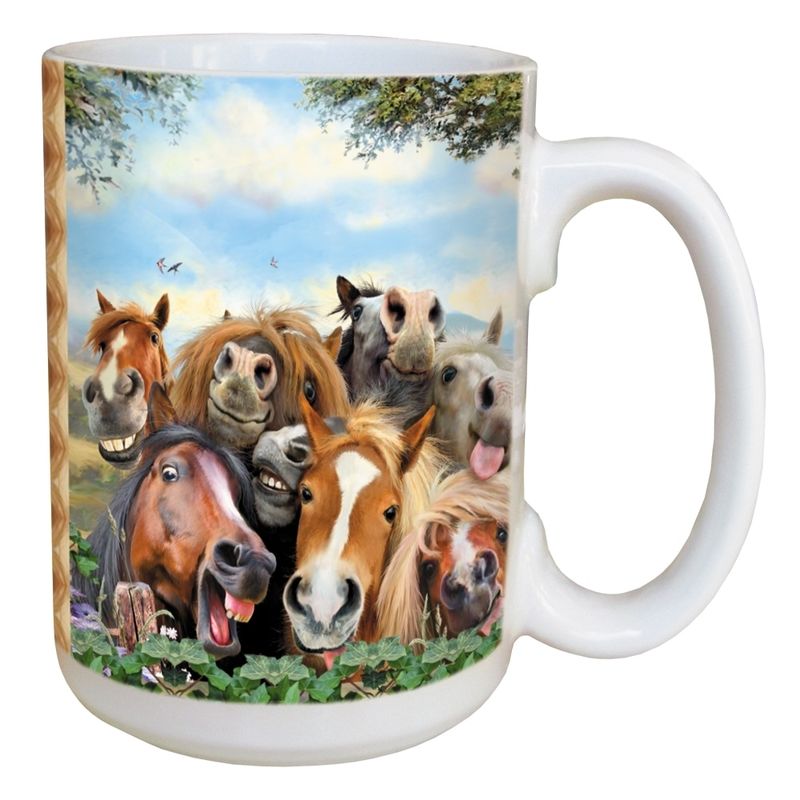 Ceramic Mug - Horses Selfie