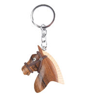 Wooden Horse Head Keychain