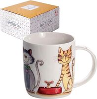 Spotted Dog Mug - Cat with Dish 