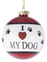 I Love My Dog Ball Ornament