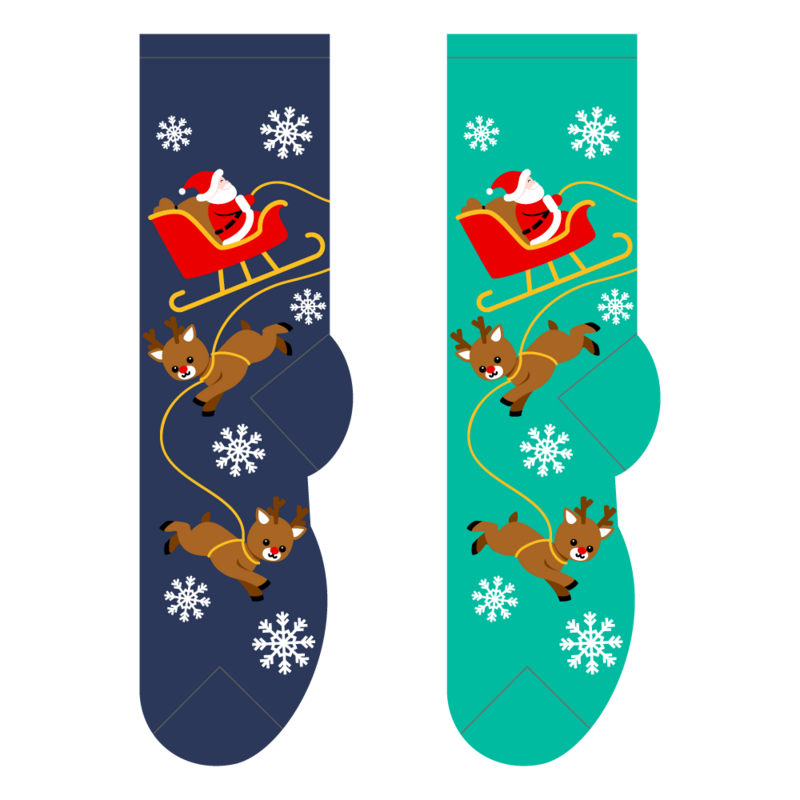 Foozys Ladies Socks - Santa & Reindeer