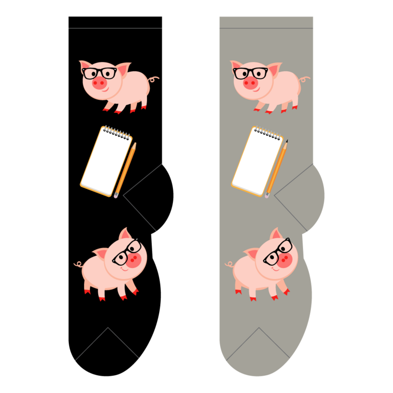 Foozys Ladies Socks - Professor Pig