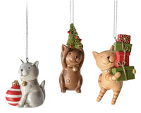 Christmas Cats Ornaments - Set of 3