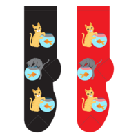 Foozys Ladies Socks - Cat & Fish Bowl