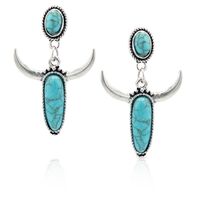 Montana Silversmiths Turquoise Steer Earrings