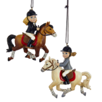 Horse Girl Ornaments - Set of 2