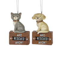 Who Rescued Whom? Ornaments - Set of 2