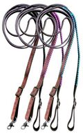 Showman Leather Contest Reins with Rawhide Lacing