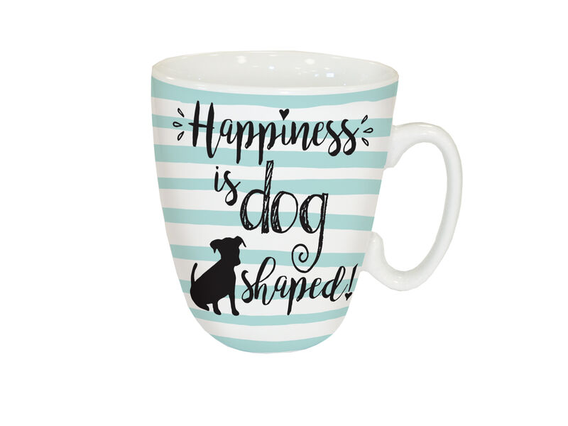 Curved Mug - Happiness is Dog Shaped