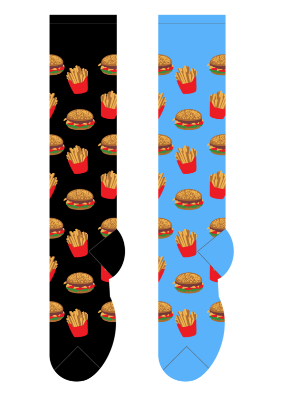 Foozys Knee High Socks - Hamburger & Fries