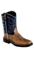 Kids Old West Boots - Tan/Blue