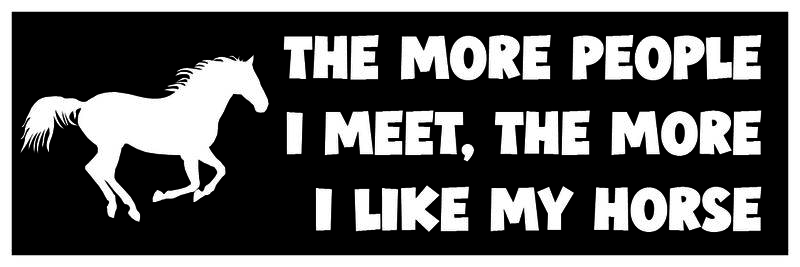 Vinyl Decal - The More I Like My Horse 3