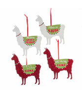 Llama Sayings Ornaments - Set of 4