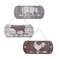 Weathervane Farm Animal Sign Ornaments - Set of 3