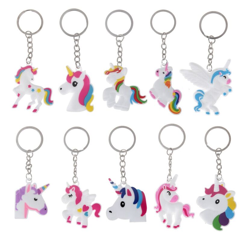 Silicone Unicorn Keychains - 10 Assorted