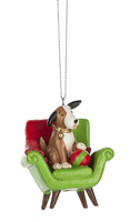 Dog on Chair Resin Ornaments