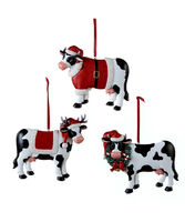 Resin Cows Ornaments - Set of 3