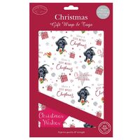 Gift Wrap & Tags - Cute Christmas Pup