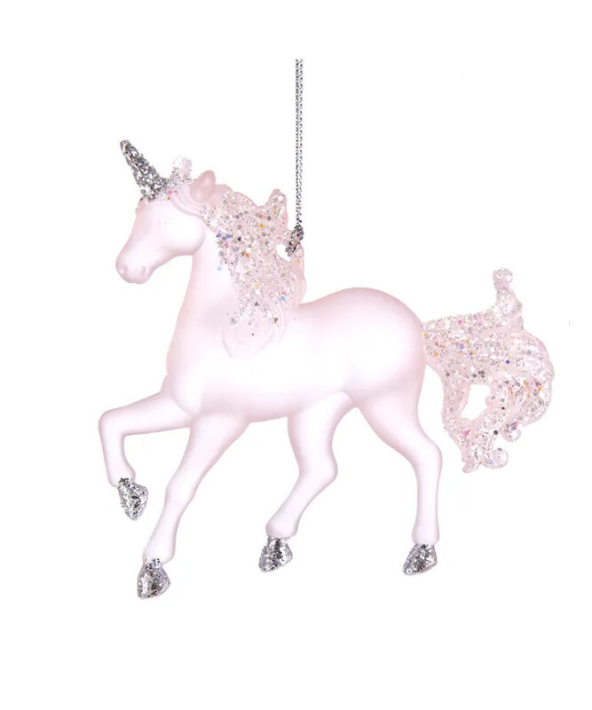 Pink Glitter Unicorn Ornament