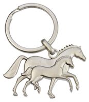 Mare and Foal Metal Keychain
