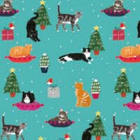 Gift Wrap & Tags - Christmas Kitty Cats