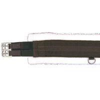 Fleece Lined Girth with Double End Elastic - Brown