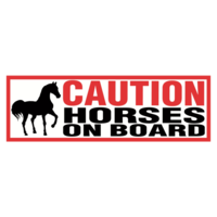 Vinyl Decal - Caution Horses on Board - 3