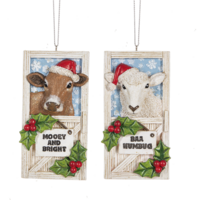 Barn Door Ornaments - Set of 2 - Available August 2023