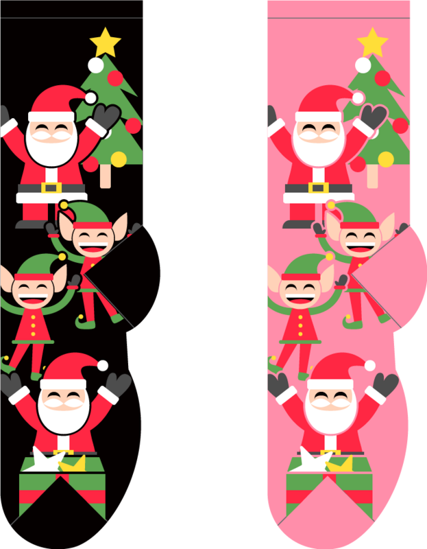 Foozys Ladies Socks - Santa & Elves