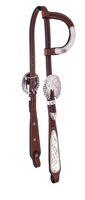 SM Single Ear Headstall with Silver Cheeks
