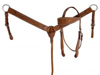 Headstall & Breast Collar Set with Floral Tooling