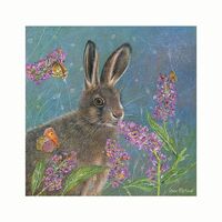 Greeting Card - Wild Rabbit & Butterflies