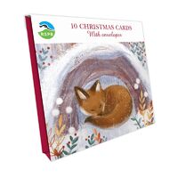 Christmas Cards 10 Pack - Snuggling Fox - Available August 2023