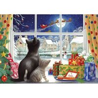 Jigsaw Puzzle 1000 pieces - Waiting for Santa Cat