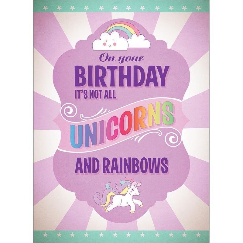 Birthday Card - Unicorns & Rainbows
