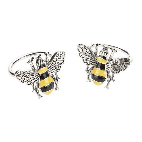 Bee Enamel Napkin Rings - Set of 2