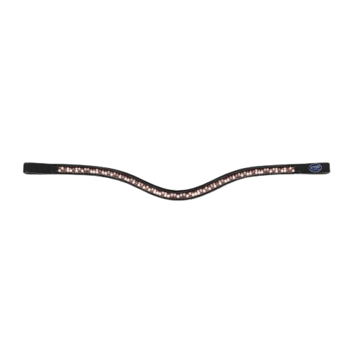 Passier Waved Browband with Premium Pearl Rosé Crystals