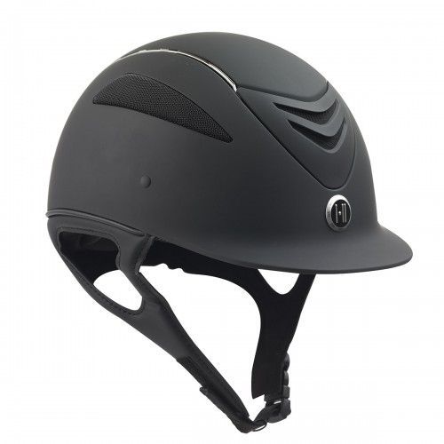 ONE K Defender Helmet - Matte Black with Chrome Stripe