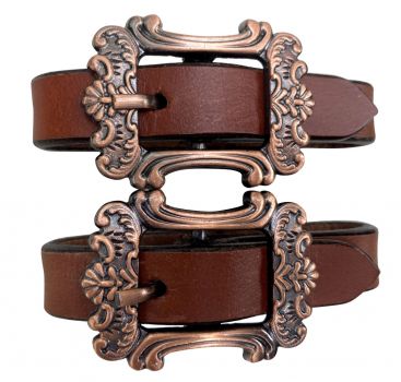 SM Leather Slobber Straps with Copper Buckles