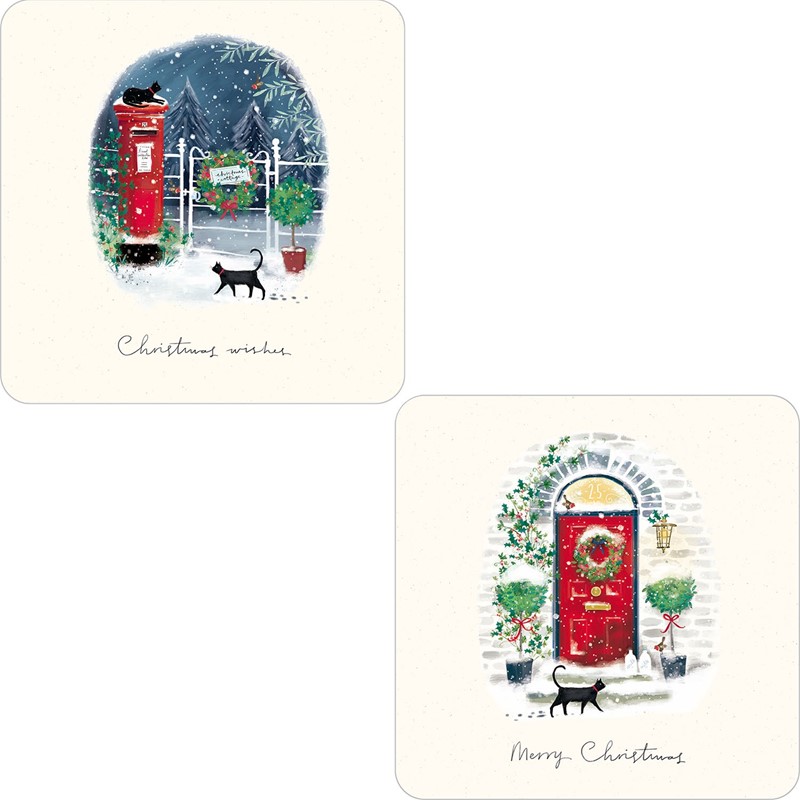 Luxury Christmas Cards 10 Pack  - Cats & Post